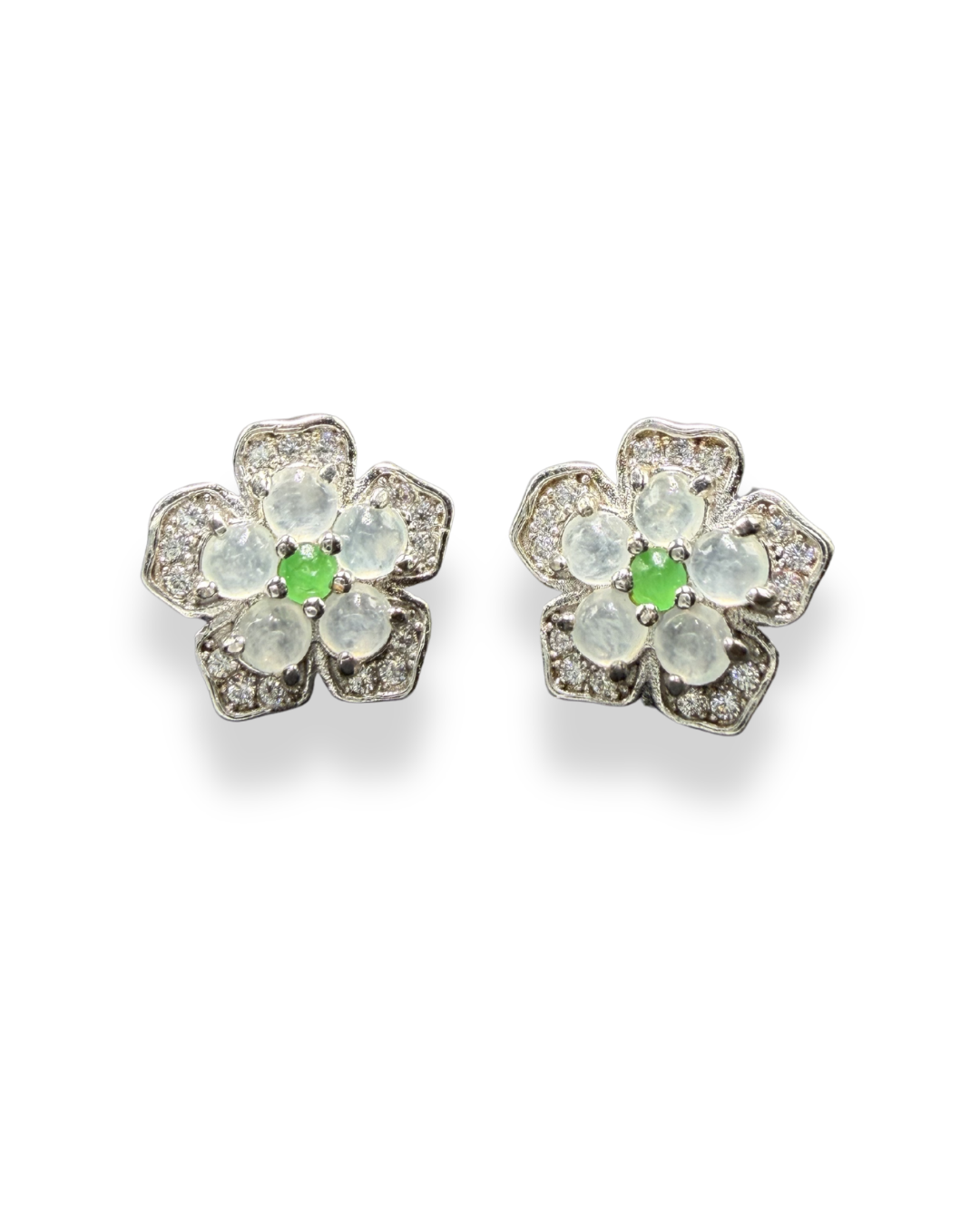 Jade Flower Earrings